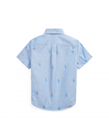 Polo Ralph Lauren Blue Allover Pony Short Sleeve Shirt 